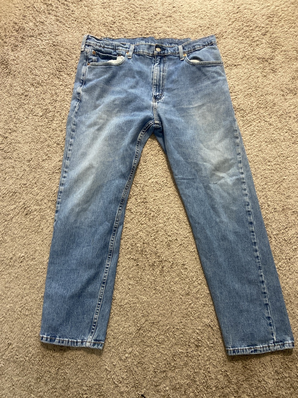 Levi's 502 Jeans Mens 38x30 Blue Med Wash Regular Tapered Denim Pants Zip Fly